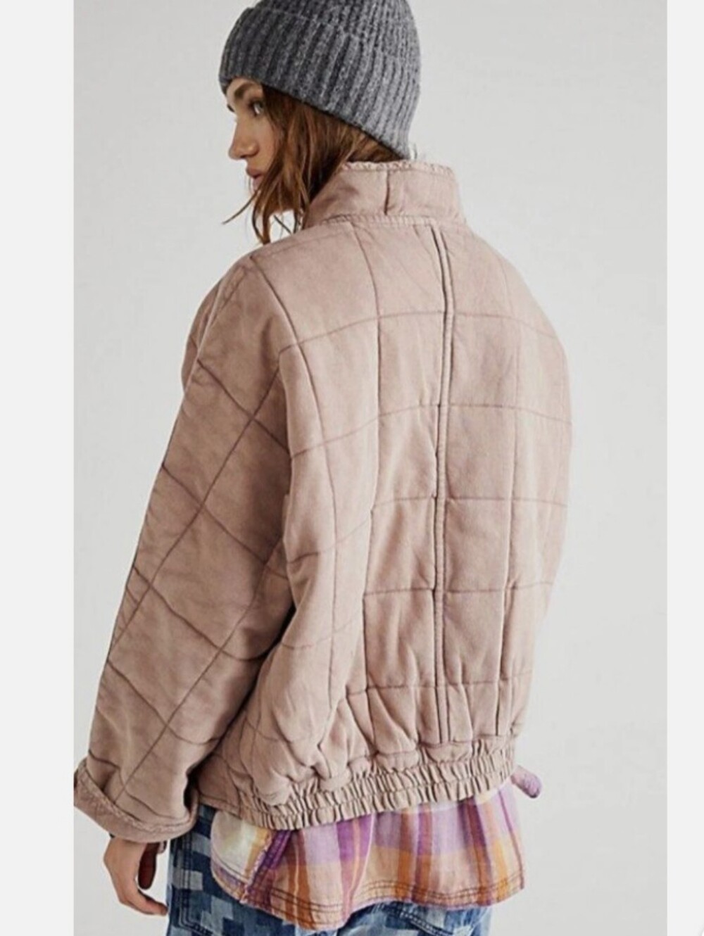 Free People Dolman Quilted Knit Jacket - Size M (Oversized Slouchy Fit)